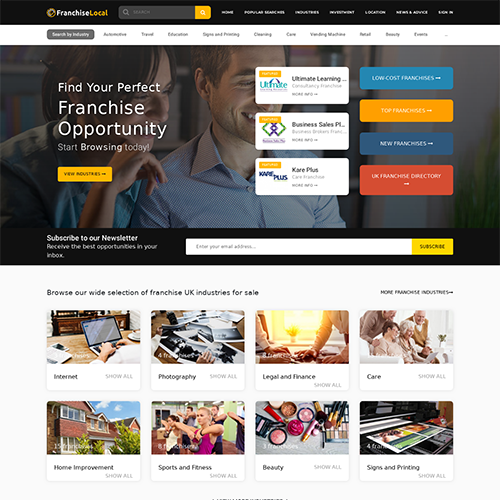 Historical franchiselocal.co.uk website preview
